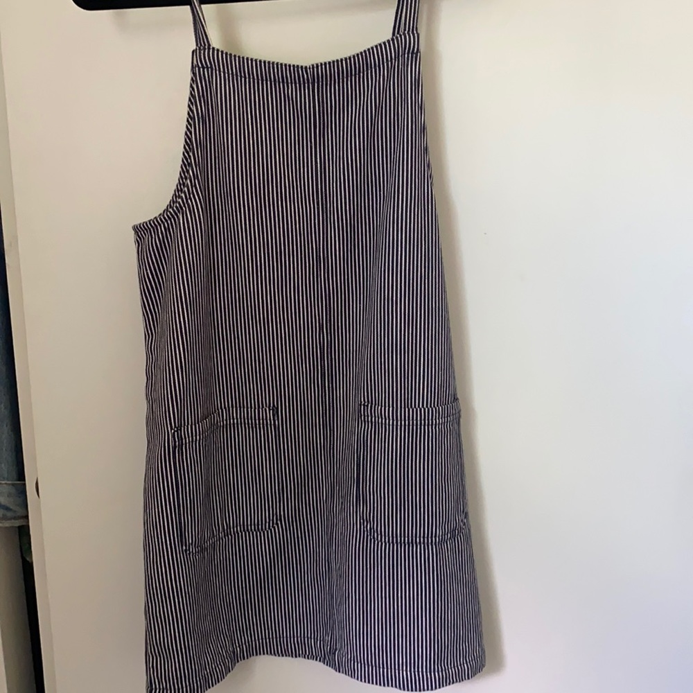 Roxy Navy and White stripped overall dress